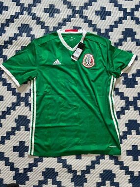 Adidas Mexico Soccer Jersey Home Green / white Size XL New